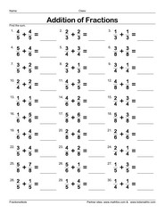 Adding Fractions With Common Denominators Game