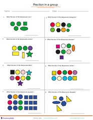 Fractional part of sets worksheets