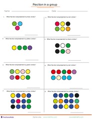 Fractions in a mixed group of dots