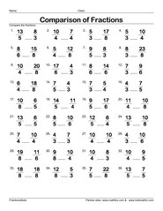 Comparing improper fractions