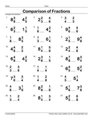 Comparing mixed fractions