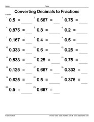 Converting decimals to fractions