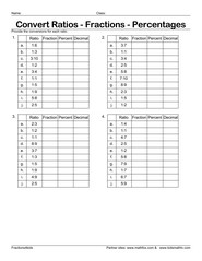 Converting ratios fractions decimals