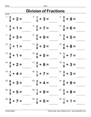 Division of fractions by whole numbers