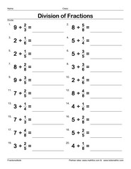 Division of fractions with whole numbers