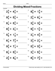 Division of mixed fractions