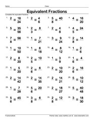 Finding denominators of equivalent fractions