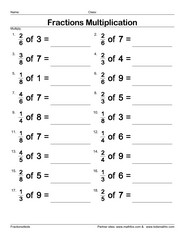Multiplication of fractions with whole numbers