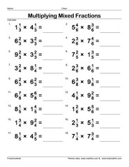 Multiplying mixed fractions