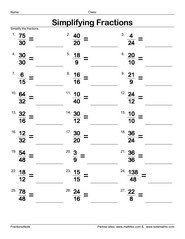 Simplifying fractions